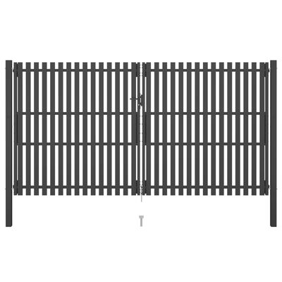 vidaXL Garden Fence Gate Steel 4x2.5 m Anthracite