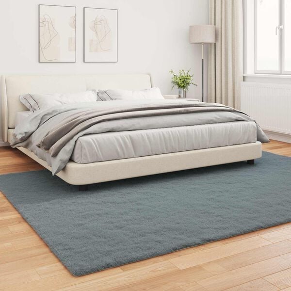 vidaXL Faux Rabbit Fur Rug Olite Anthracite 240 x 340 cm Polyester