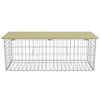 vidaXL Gabion Bench 120 cm Galvanised Steel and Pinewood