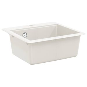 vidaXL Sink 80% Quartz and 20% Resin 470 x 440 mm White