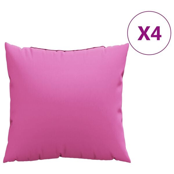 vidaXL Scatter Pillows Plain 4 pcs Pink 40 x 40 cm Polyester Farbic