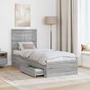 vidaXL Bed Frame Grey Sonoma and Silver 70 x 190 cm Engineered Wood