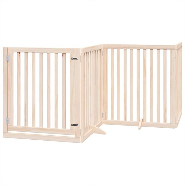 vidaXL Dog Gate with Door Foldable 10 Panels 800 cm Poplar Wood