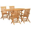 vidaXL Garden Dining Set 5 pcs Brown Solid teak wood