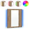 vidaXL LED Bathroom Mirror Cabinet Artisan Oak 40x12x45 cm
