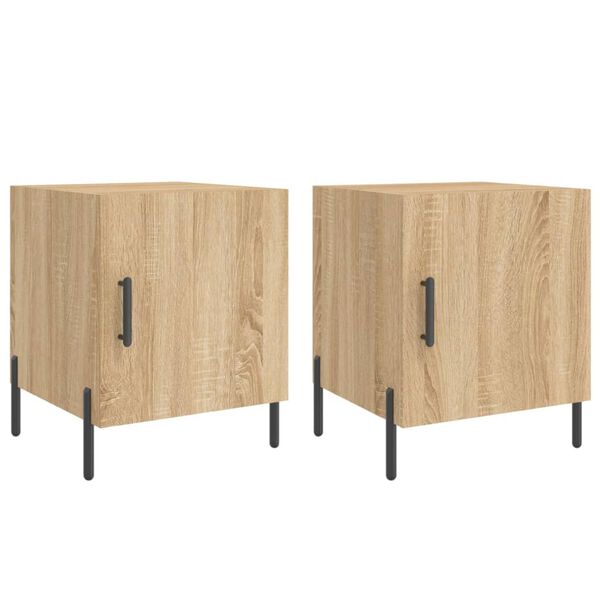 vidaXL Bedside Cabinets 2 pcs Sonoma Oak 40x40x50 cm Engineered Wood