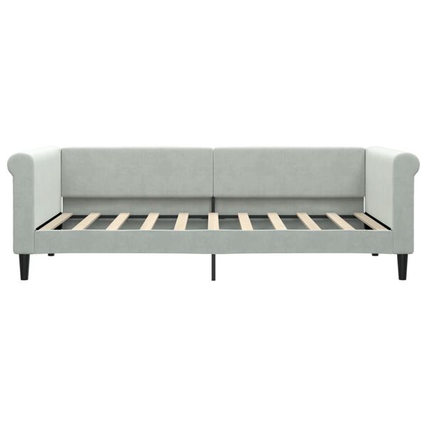 vidaXL Daybed with Mattress Blue Light Grey 90x190 cm Velvet