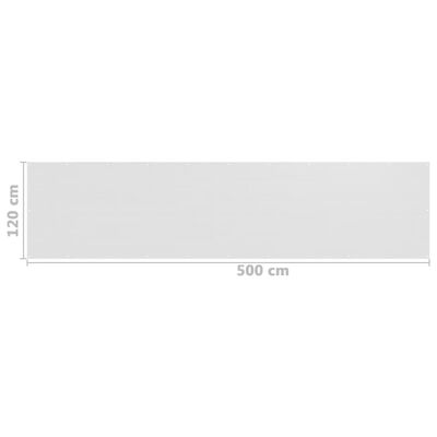 vidaXL Balcony Screen White 120x500 cm HDPE