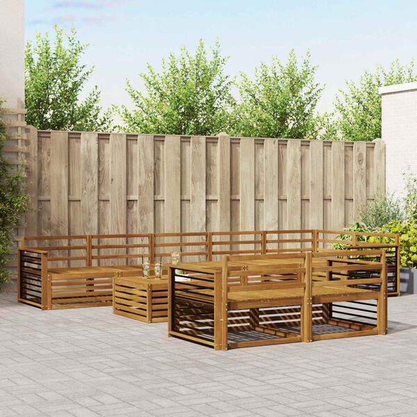 vidaXL Outdoor Sofa Set 9 pcs Natural