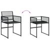 vidaXL 17 Piece Garden Dining Set Black Poly Rattan