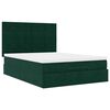 vidaXL Ottoman Bed with Mattresses Dark Green 140x190cm Velvet