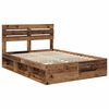 vidaXL Bed Frame with Headboard Old Wood 150 x 200 cm Solid Pine Wood