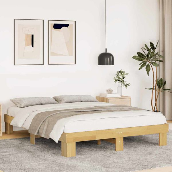 vidaXL Bed Frame without Mattress 160x200 cm Solid Wood Oak