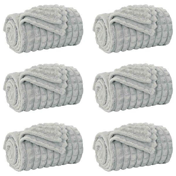 vidaXL Throw Blankets 6 pcs Grey 200 x 150 cm Fleece
