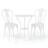 vidaXL 3 Piece Bistro Set Cast Aluminium White
