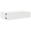 vidaXL Wall Shelf with Drawers White 80x33x17 cm Engineered Wood