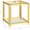 vidaXL Coffee Table Gold 55x55x55 cm Stainless Steel and Glass
