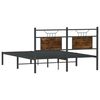 vidaXL Bed Frame without Mattress Smoked Oak 140x200 cm Engineered Wood