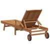 vidaXL Sun lounger Folding Brown 195 x 59 x 78.5 cm Solid Teak Wood