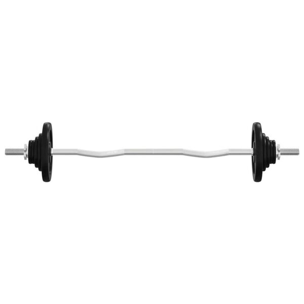 vidaXL Barbell with Plates 60 kg Cast Iron & Chrome Plated Steel