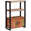 vidaXL Bookshelf with Doors Brown Solid Reclaimed Wood and Metal