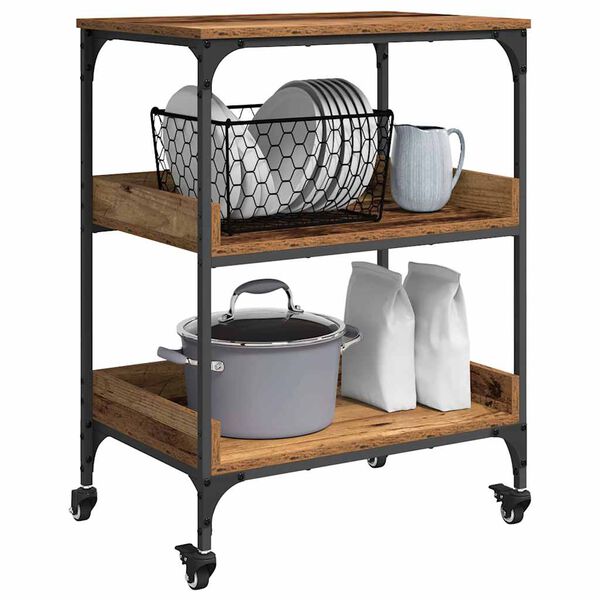 vidaXL Kitchen Trolley Old Wood 60 x 41 x 80.5 cm Engineered Wood