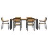 vidaXL Garden Dining Set 7 pcs Black Solid Acacia Wood