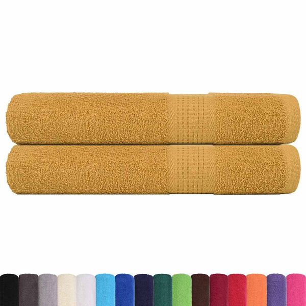 vidaXL Towels "FROGN" 2 pcs Gold 100x200 cm 360 gsm