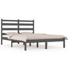 vidaXL Bed Frame without Mattress Grey Solid Wood Pine King Size