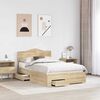 vidaXL Bed Frame with Drawer Sonoma Oak 135 x 190 cm Engineered Wood