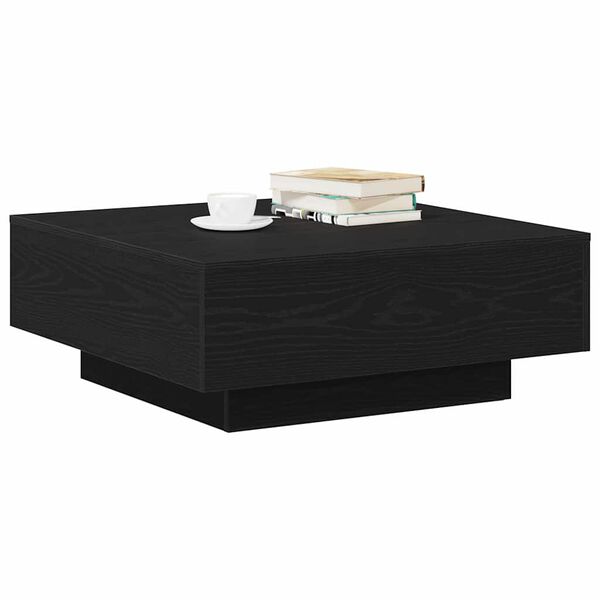 vidaXL Coffee Table Black Oak 80 x 80 x 31 cm