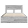 vidaXL Bed Frame with Storage Grey Sonoma 140 x 190 cm Solid Pine Wood