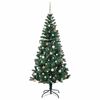 vidaXL Artificial Pre-lit Christmas Tree Green 210 cm PVC and Metal