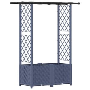vidaXL Raised Bed with Trellis and Roof Grey 124.5 x 40 x 138 cm PP