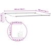 vidaXL Retractable Awning Manual Blue and White 500 x 300 cm