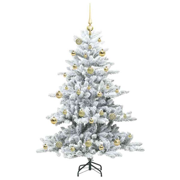 vidaXL Artificial Hinged Christmas Tree White 150 cm PVC and Steel