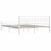 vidaXL Bed Frame with Headboard White 160x200 cm Metal