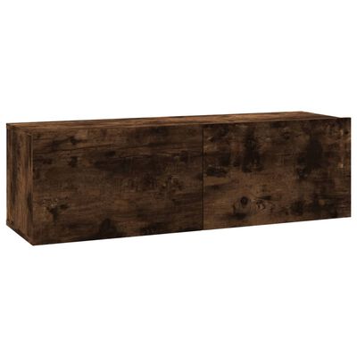 vidaXL TV Wall Cabinet Smoked Oak 100x30x30 cm Engineered Wood