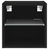 vidaXL TV Wall Cabinet with LED Lights Black 30x28.5x30 cm