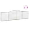 vidaXL Arched Gabion Baskets 15 pcs 400x30x100/120 cm Galvanised Iron
