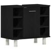 vidaXL Bathroom Furniture Set with Shelf 3 pcs Black 30 x 30 x 99.5 cm