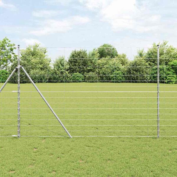 vidaXL Field Fence Silver 25 x 1.6 m Galvanised steel