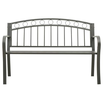 vidaXL Garden Bench Grey 120 cm Steel