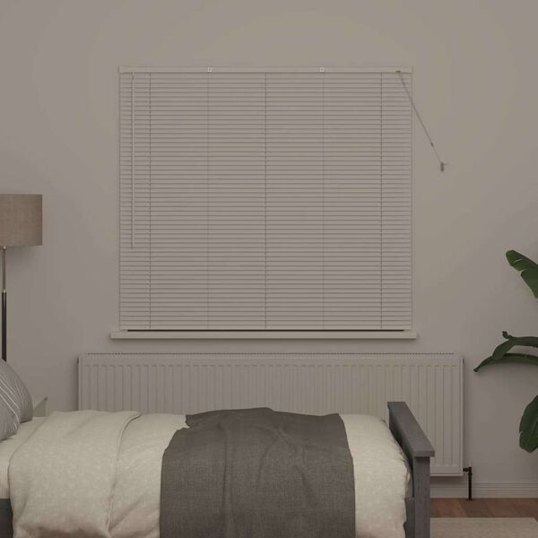 vidaXL Window Blind with Curtains Manual White Aluminium