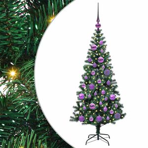 vidaXL Artificial Pre-lit Christmas Tree Green 120 cm PVC and Metal