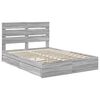 vidaXL Storage Bed Grey Sonoma 140 x 200 cm Engineered Wood