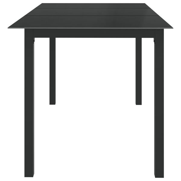vidaXL Garden Table Black 150x90x74 cm Aluminium and Glass