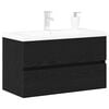 vidaXL Sink Cabinet Black oak 80 x 39 x 62 cm Engineered wood
