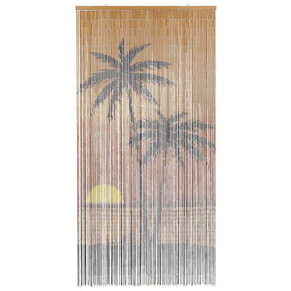vidaXL Insect Door Curtain Palm Tree Print 100x200 cm Bamboo