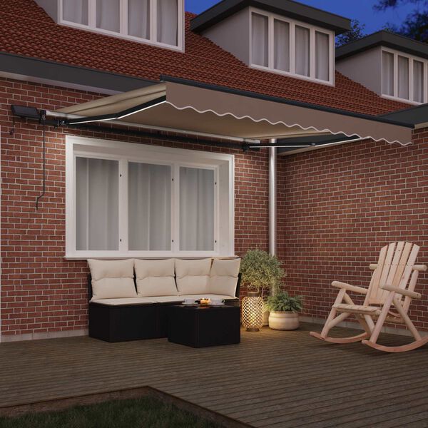 vidaXL Retractable Awning Manual Beige 300 x 250 cm Fabric